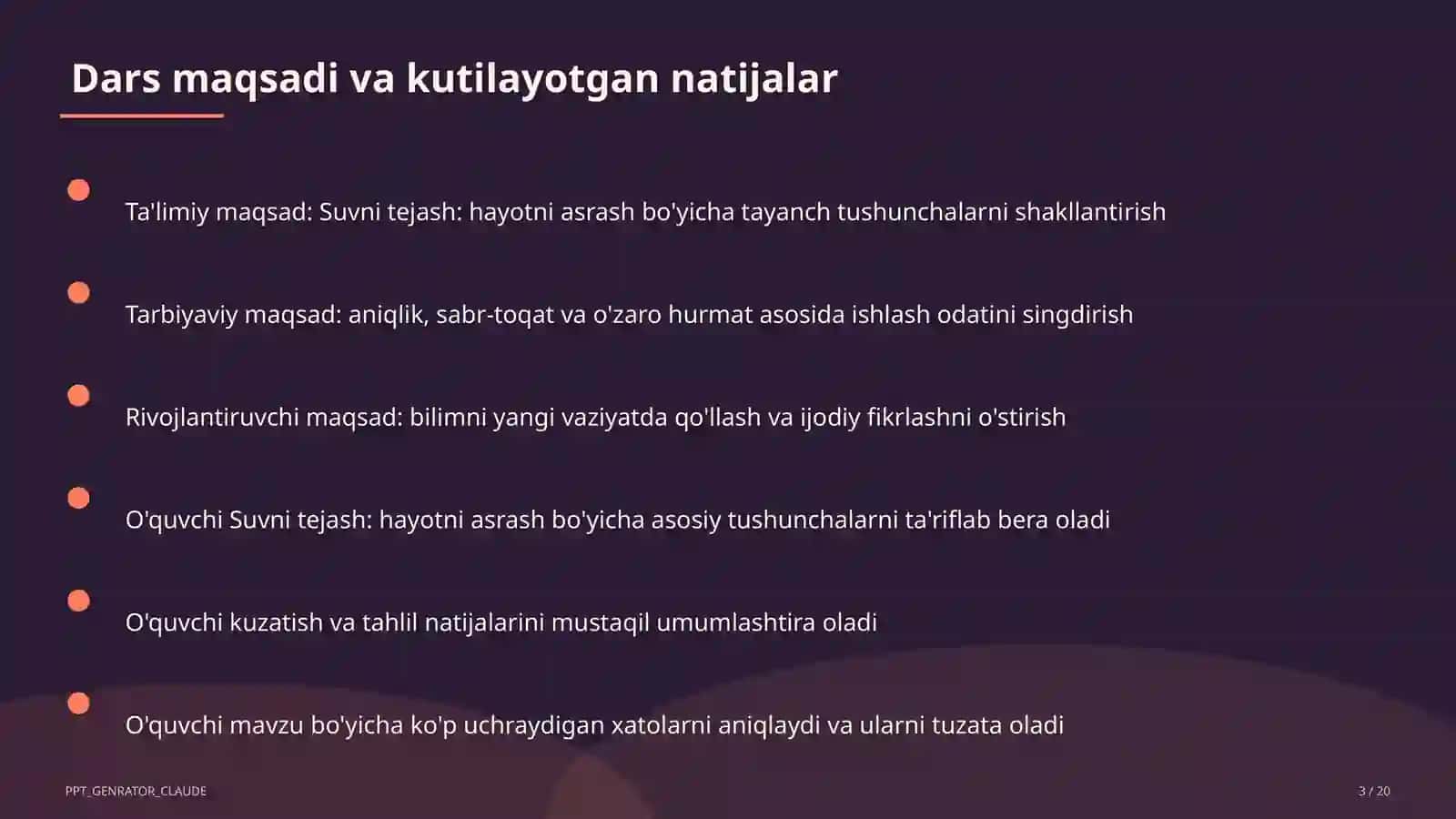 Suvni tejash: hayotni asrash 3