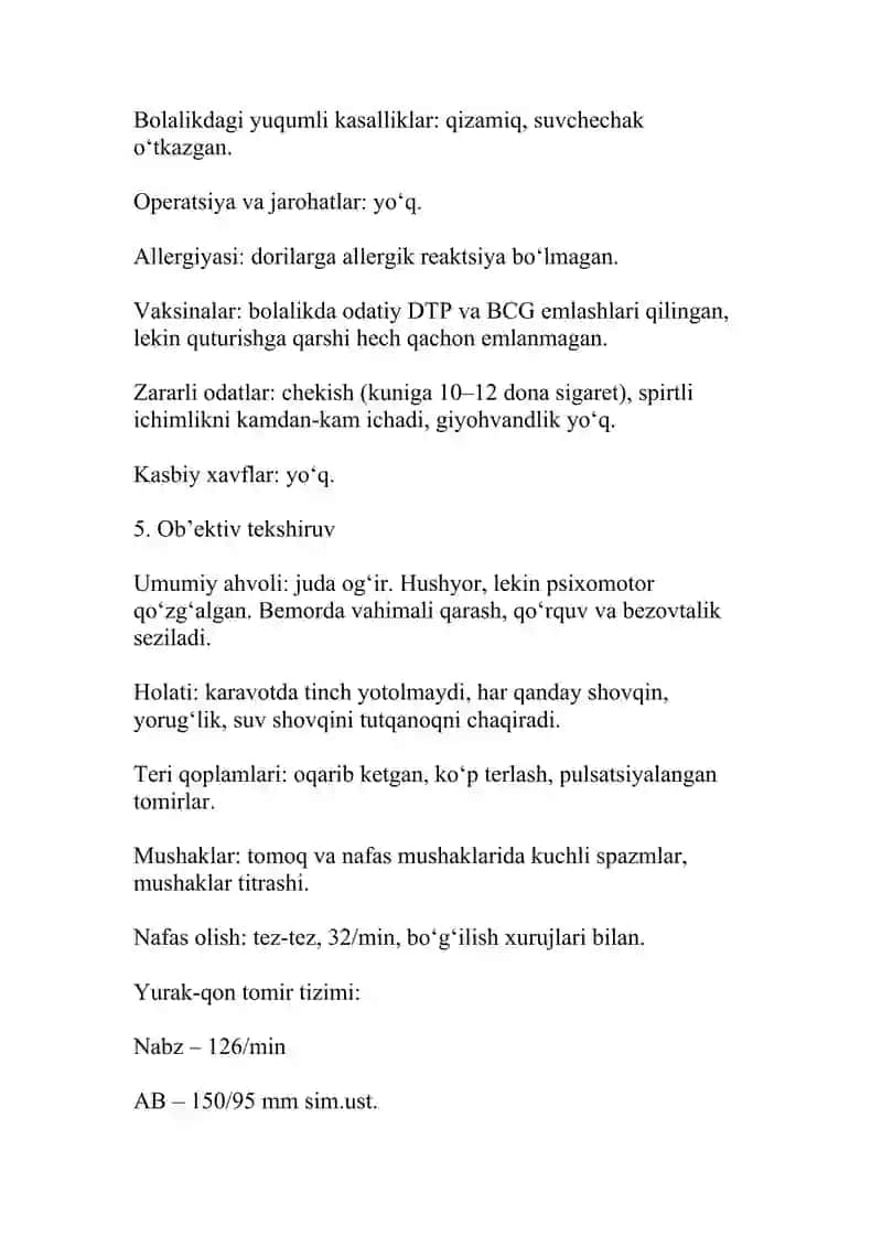 Quturish kasallik tarixi 3