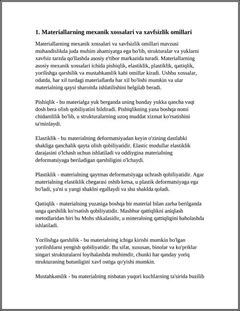 MATERIALLAR YUKLAR VA KONSTRUKSIYALARNING XAVFSIZLIGI 3