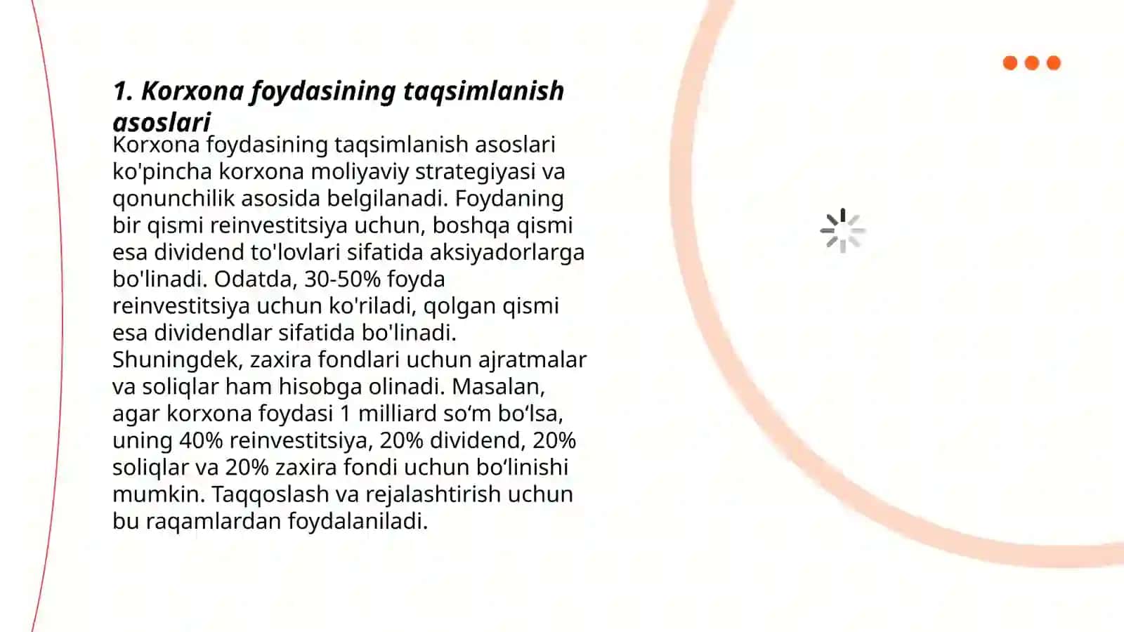 Korxona foydasining taqsimlanishi va ishlatilishi 3