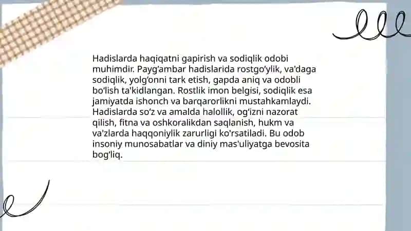 Hadislarda nutq odobi 3