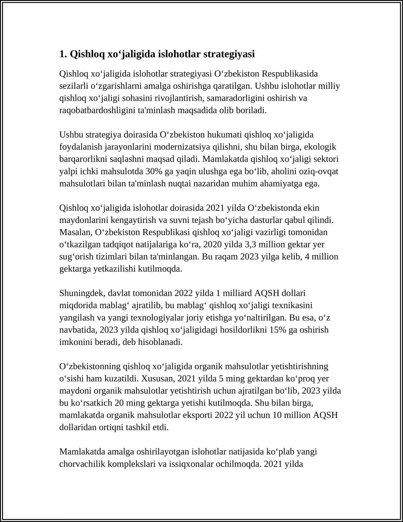 QISHLOQ XUJALIGI ISLOHATLARI 3