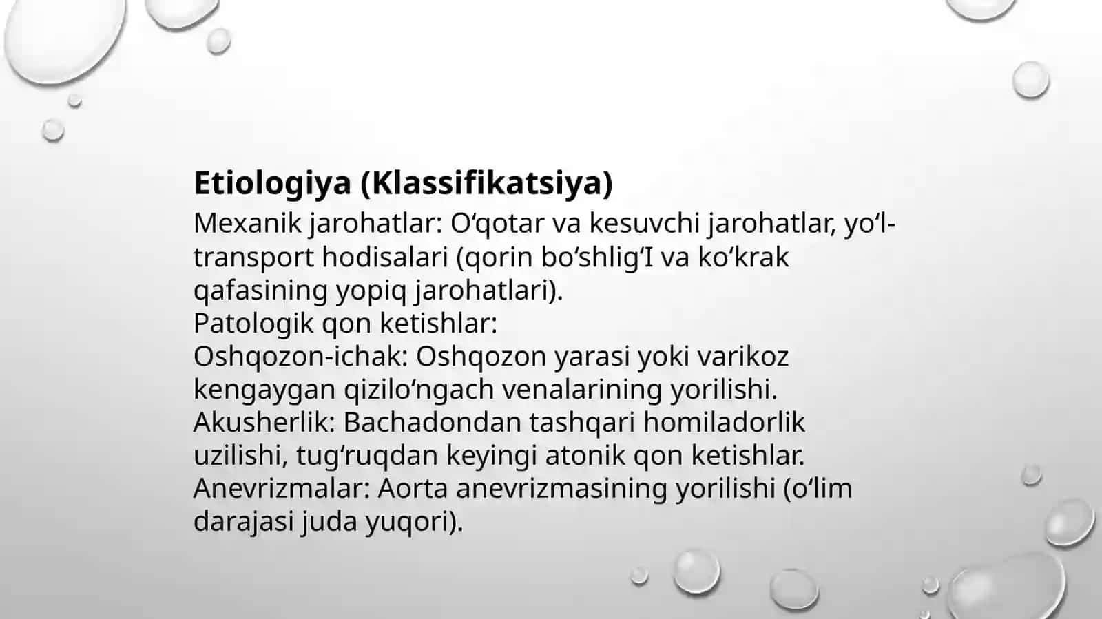 Massive Qon Yo‘qotish Sindromi | Massive Blood Loss Syndrome | Shoshilinch Tibbiy Yordam PPT 3