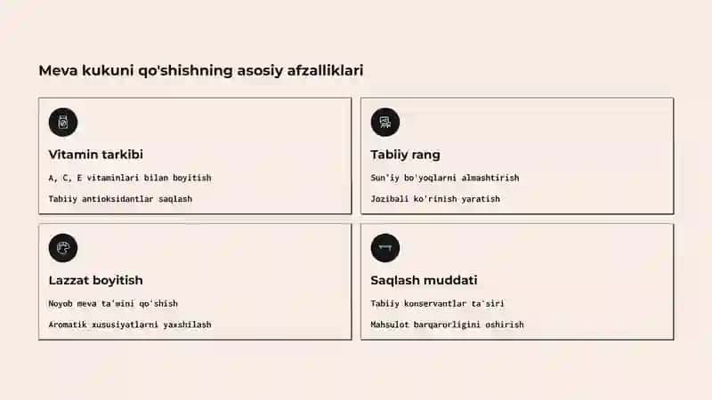 Meva kukuni, steviya va zamonaviy qandolat texnologiyalari 3