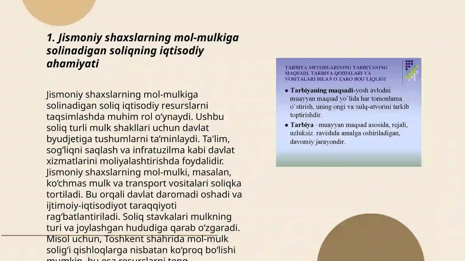 Jismoniy shaxslarning mol-mulkiga solinadigan soliqning davlat byudjeti daromadlarini shakllantirishdagi ahamiyati 3