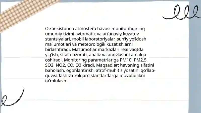 Oʻzbekiston atmosfera havosi monitoringi 3