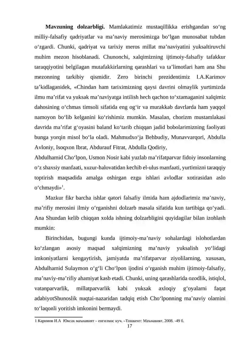 ABDULHAMID CHOʻLPONNING IJTIMOIY-FALSAFIY QARASHLARIDA MILLIY VA UMUMINSONIY QADRIYATLAR DIALEKTIKASINI MUJASSAMLASHISHI. 3