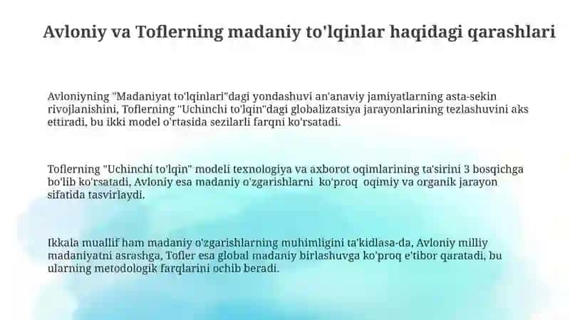 Madaniyat To'lqinlari: Avlonining Asari Tahlili 3