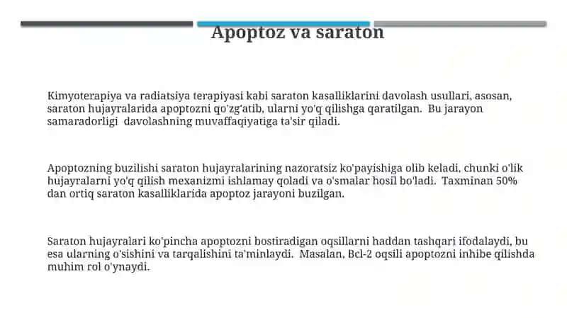 Hujayra appoptozi va uning giologik ahamiyati 3