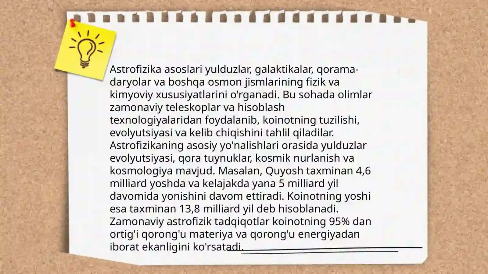 Astrofizika va tadqiqot metodlari bobini oʻqitish metodikasi 3