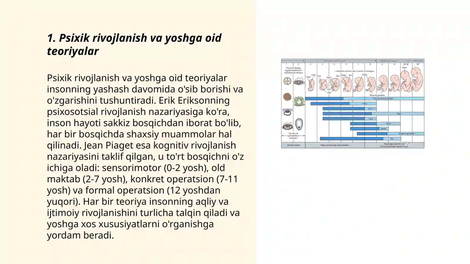 Psixik rivojlanish nazariyalari va yosh davrlari bosqichlari 3