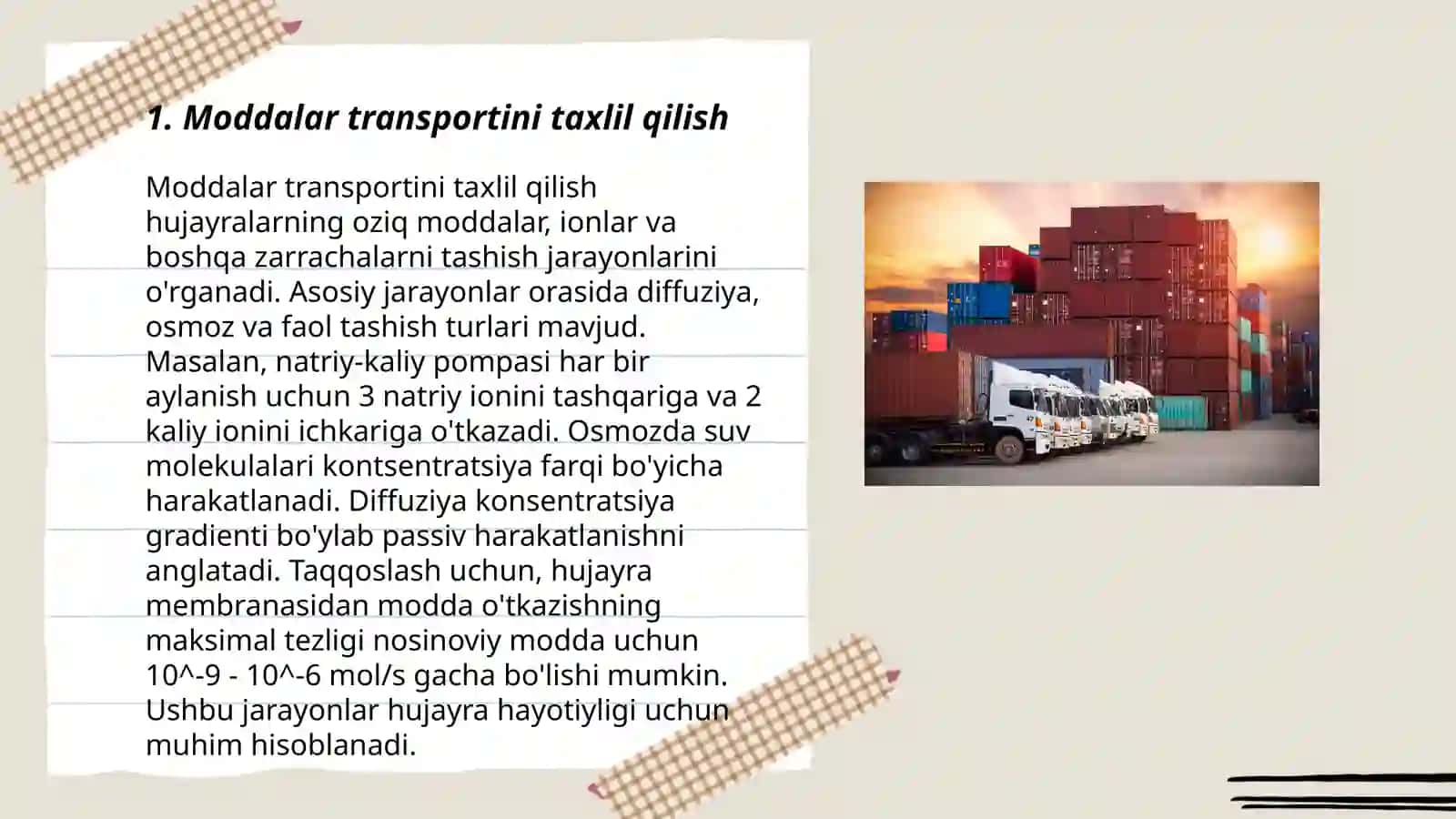 Moddalar transporti. Bevosita Vositali transport. Konformariya yoʻli bilan 3