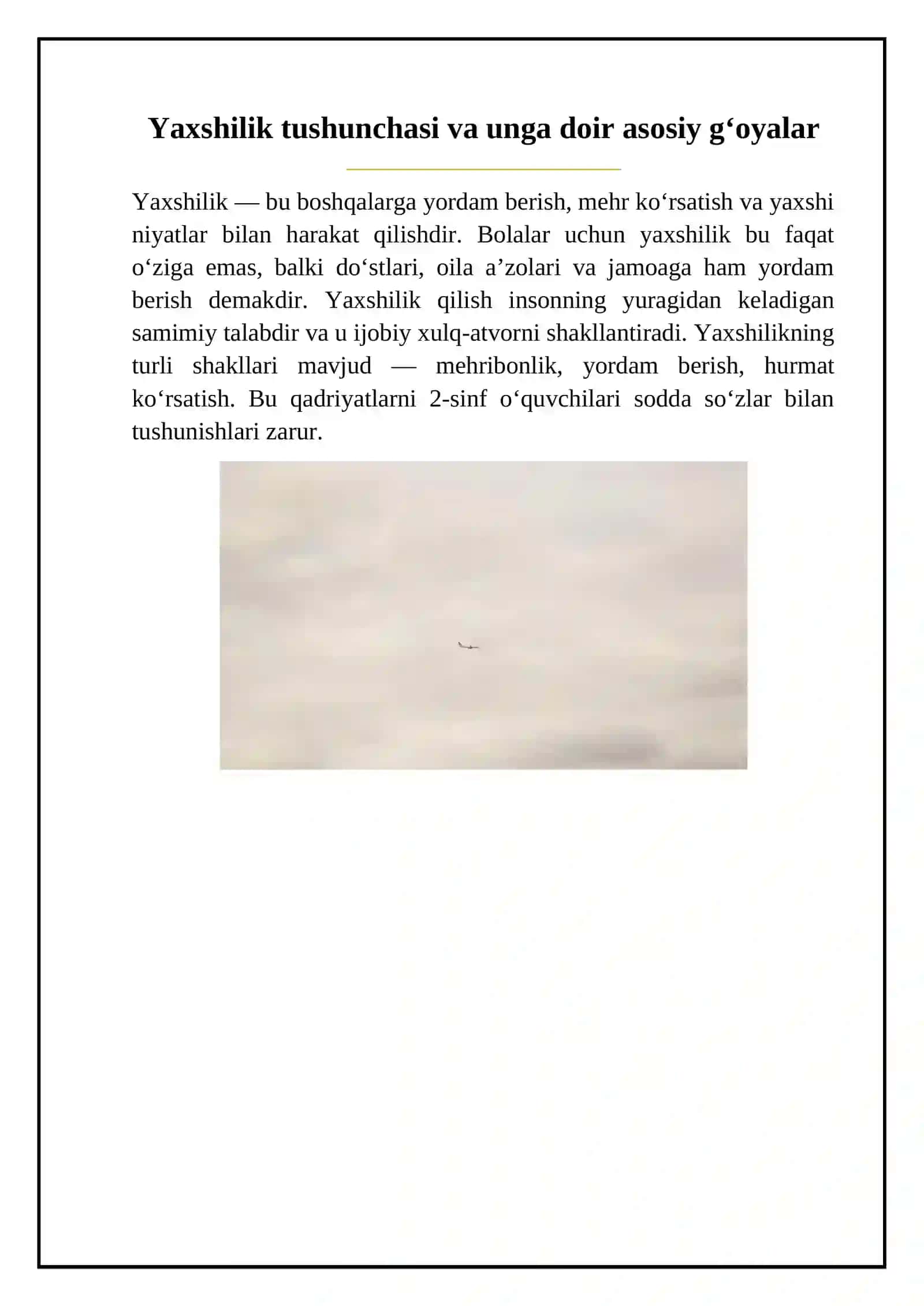 Bir yaxshilik haqida 2-sinf uchun ish reja tayyorlash 3