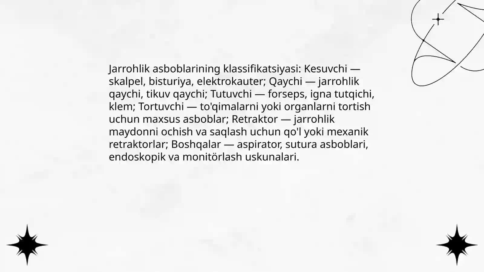 Jarrohlik asboblarining klassifikatsiyasi 3