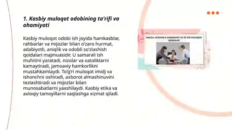 Kasbiy muloqot odobi 3
