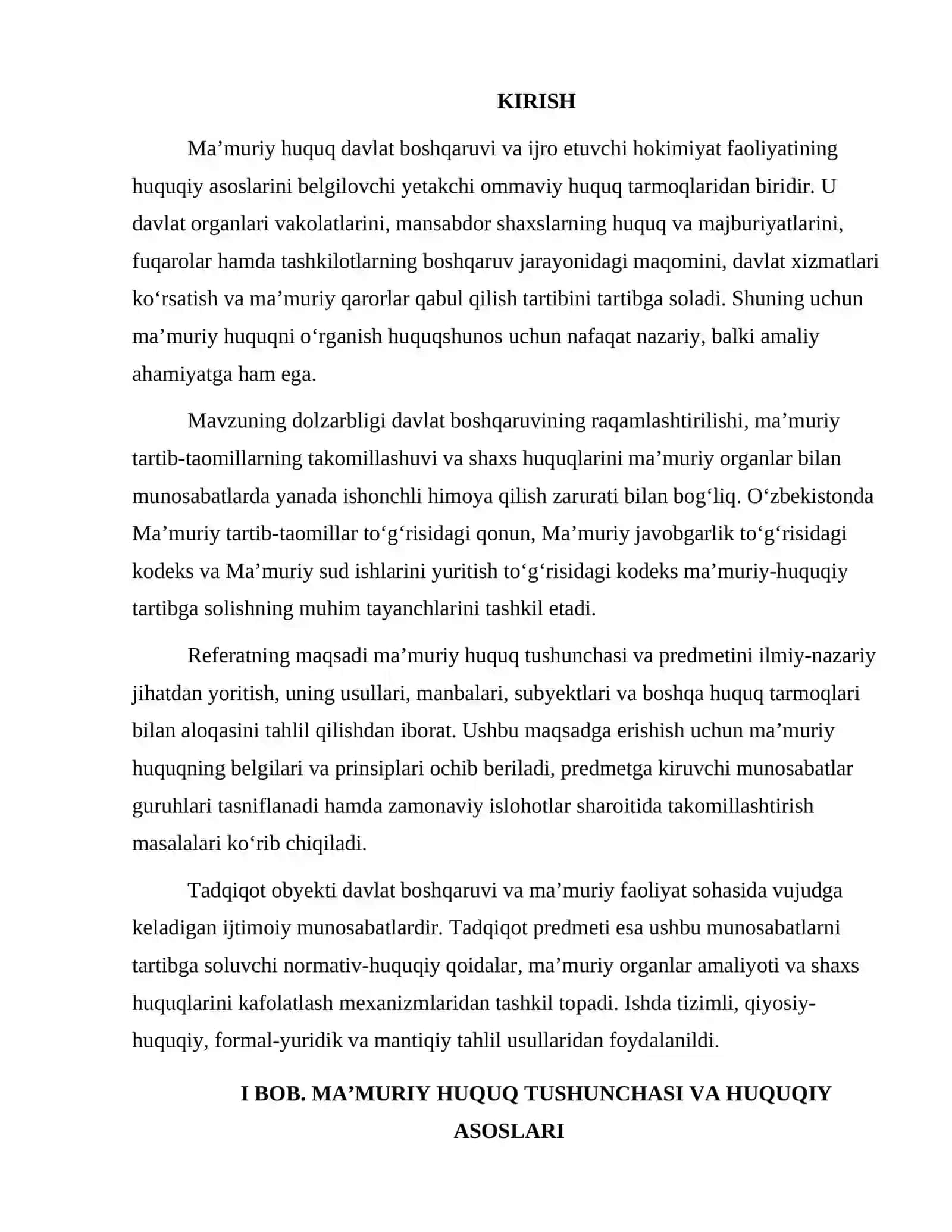 MA'MURIY HUQUQ FANIDAN REFERAT 3