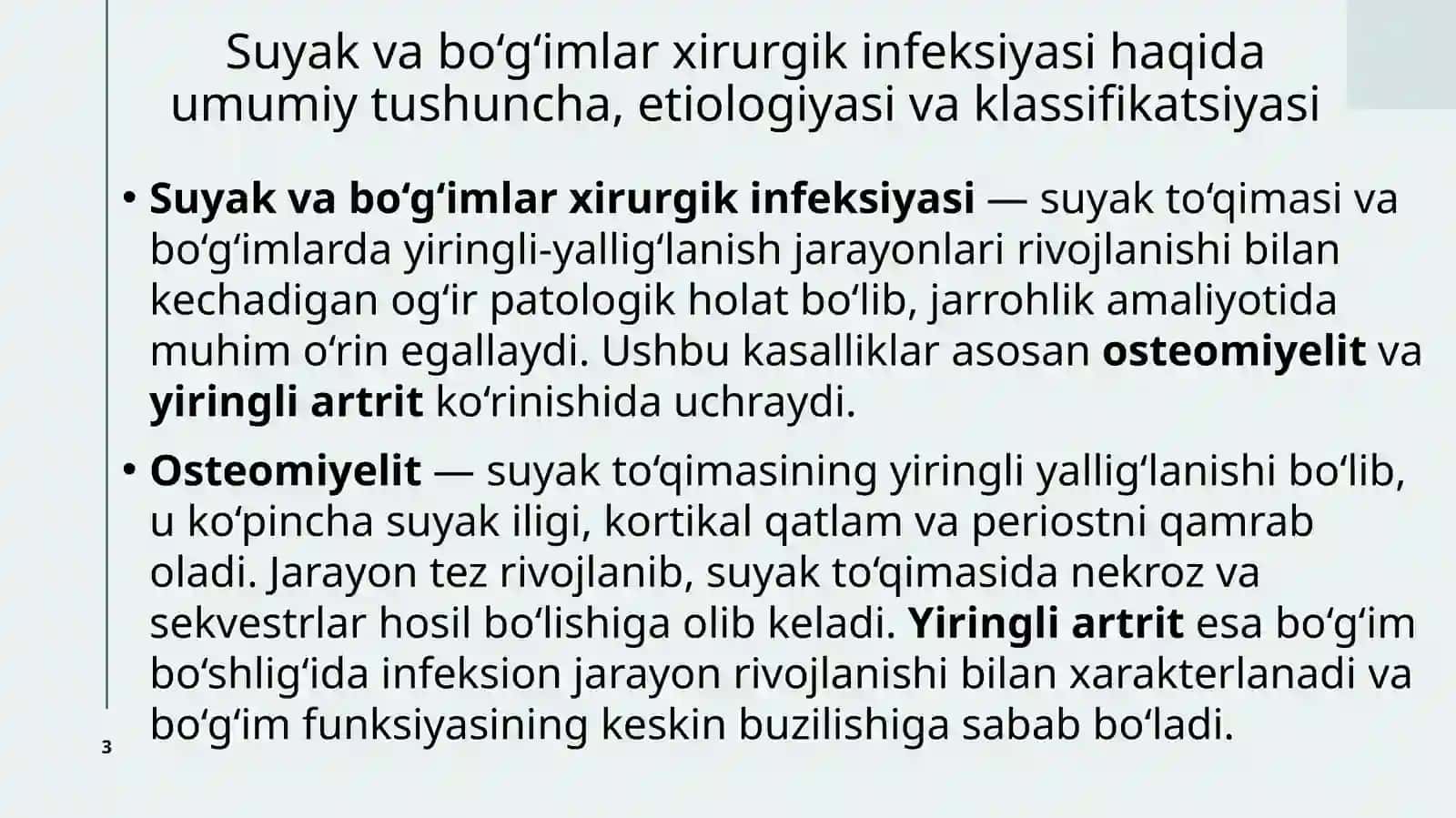 Suyak va bo‘g‘imlar xirurgiki nfeksiyasi 3