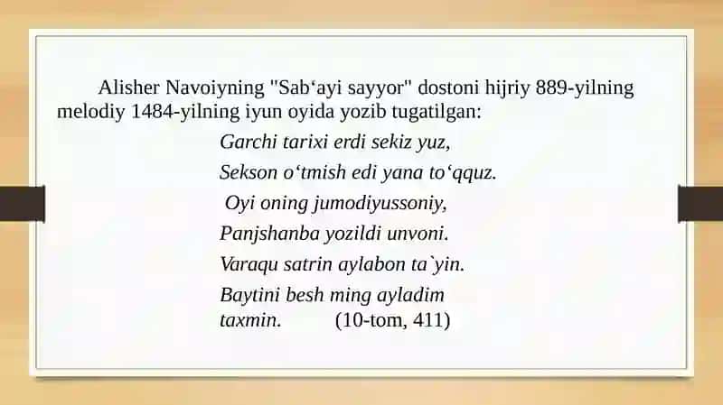 Sab‘ayisayyor dostoni 3