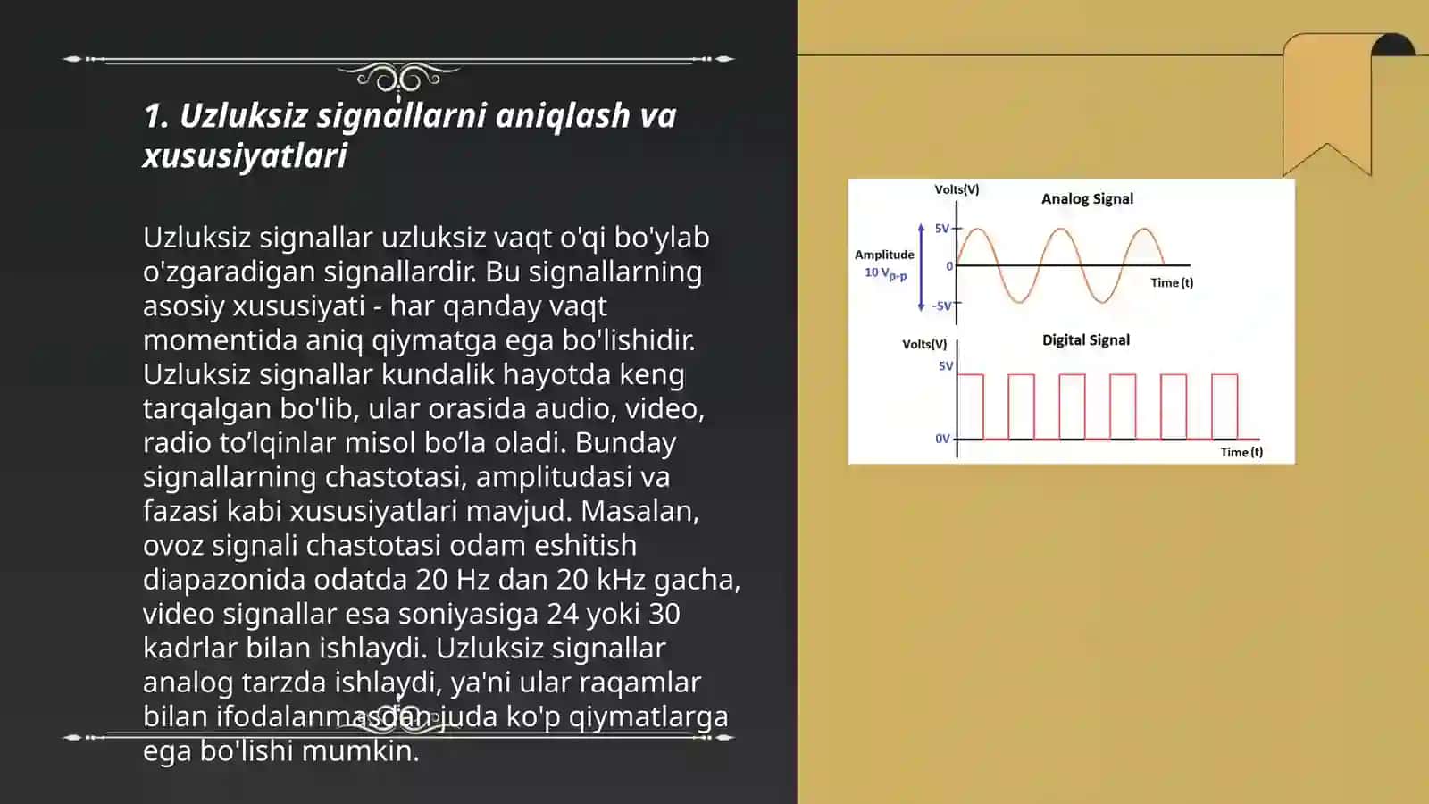 Uzluksiz va raqamli signallarni kommutatorlari oʼrganish 3