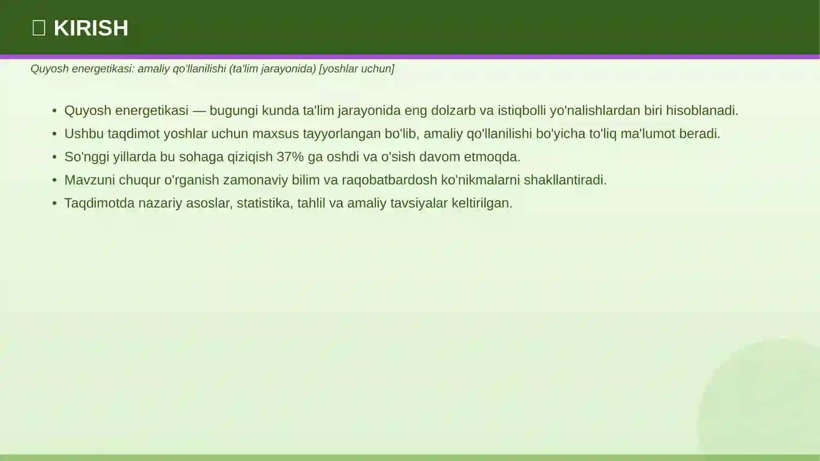 QUYOSH ENERGETIKASI 3