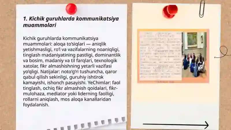 Kichik guruhlardagi muammolar. Kichik guruhlarning klassifikatsiyasi 3