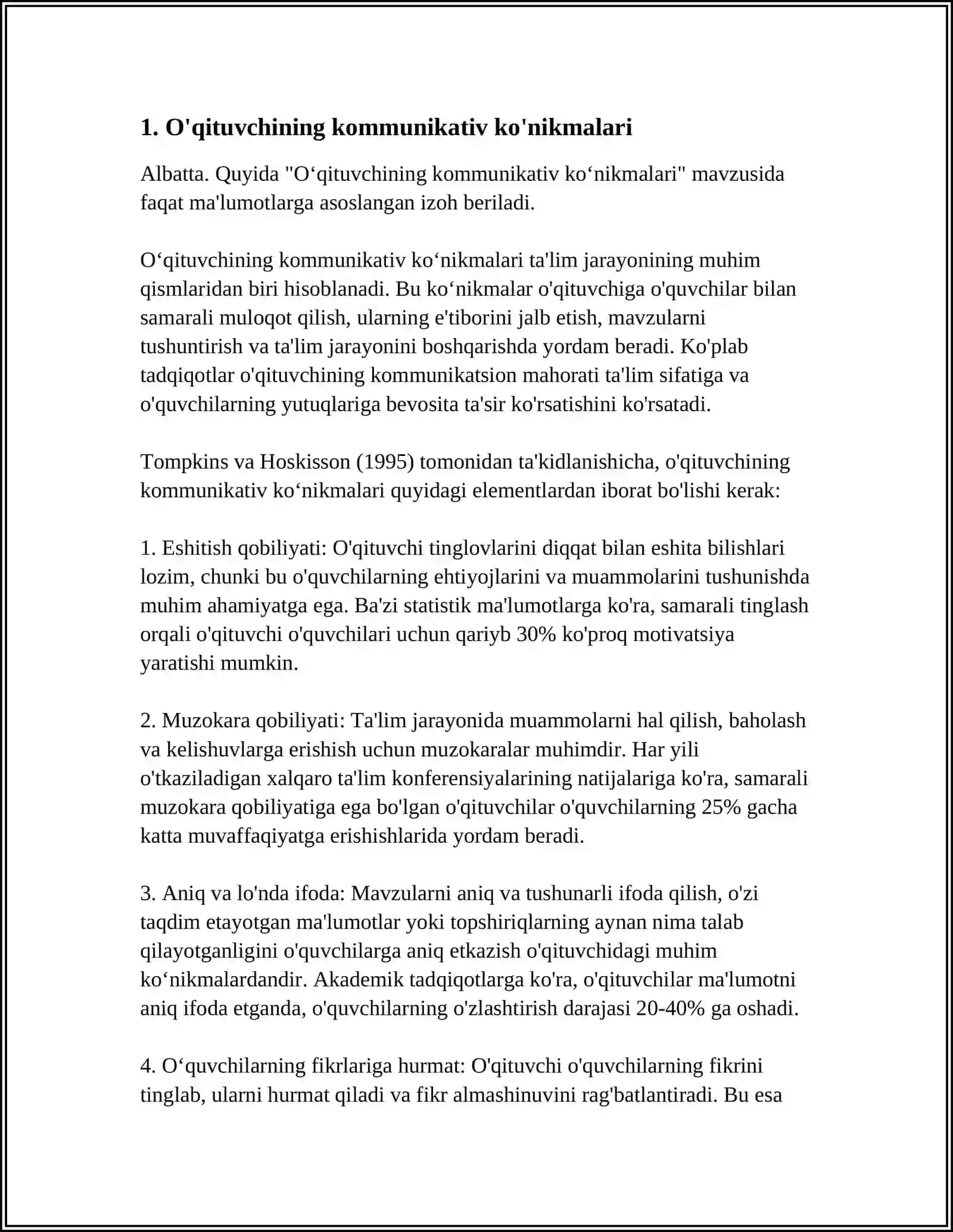 O'QITUVCHINING KASBIY KOMPETENSIYASINING SHAXSIY KOMPONENTI 3