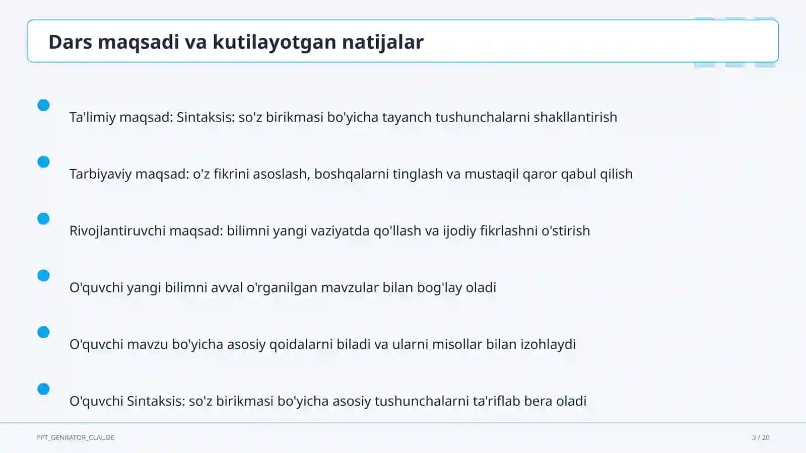 Sintaksis: so'z birikmasi (8-sinf) 3