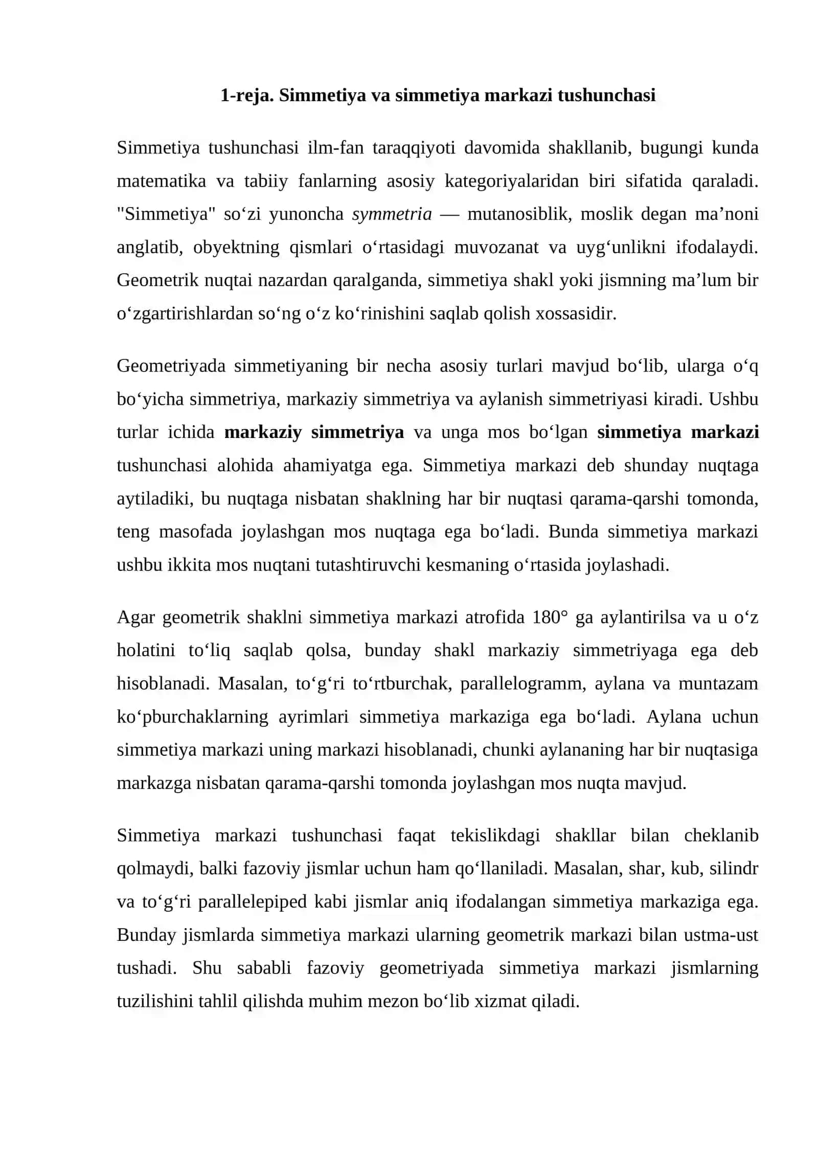 SIMMETIYA MARKAZI 3