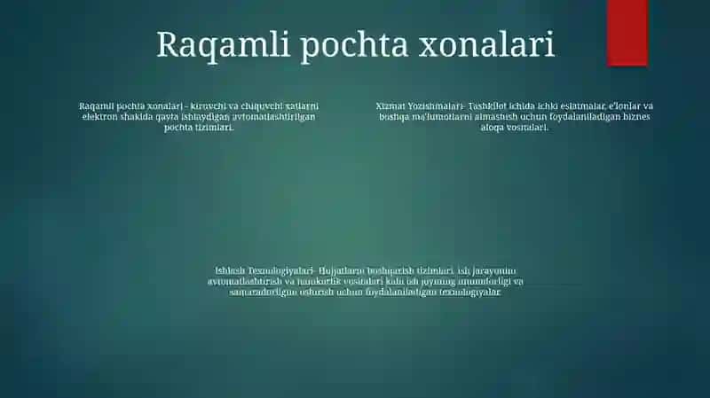 Xizmat Yozishmalari Bilan Ishlash Texnologiyalari 3