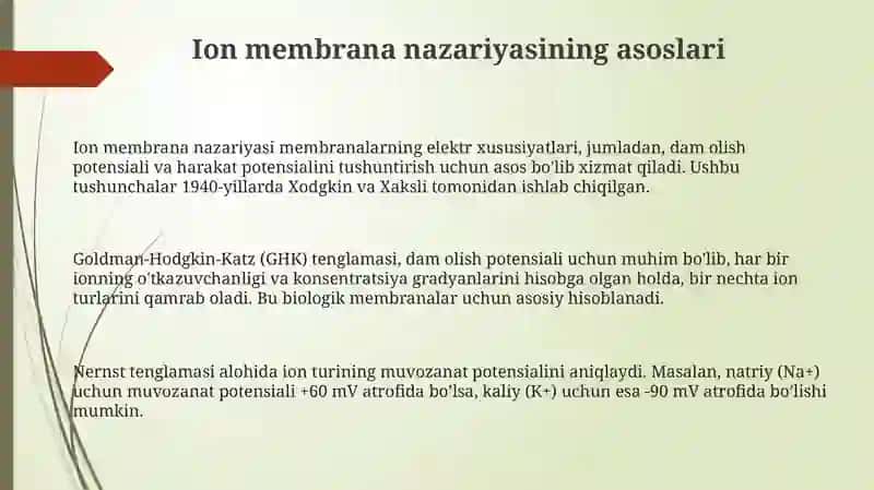 Membrana ionli nazaryasi 3