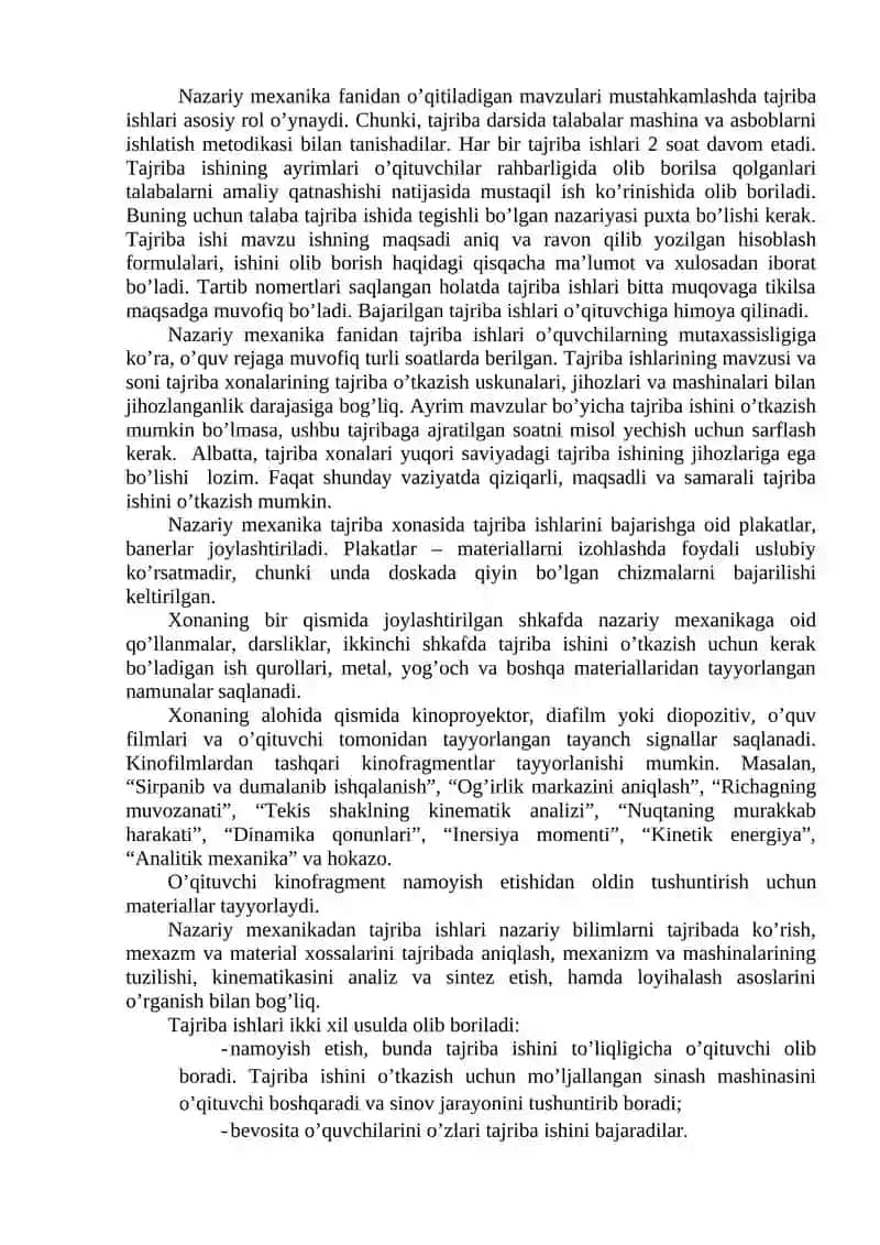 Nazariy Mexanika Tajriba Mashg'ulotlari 3