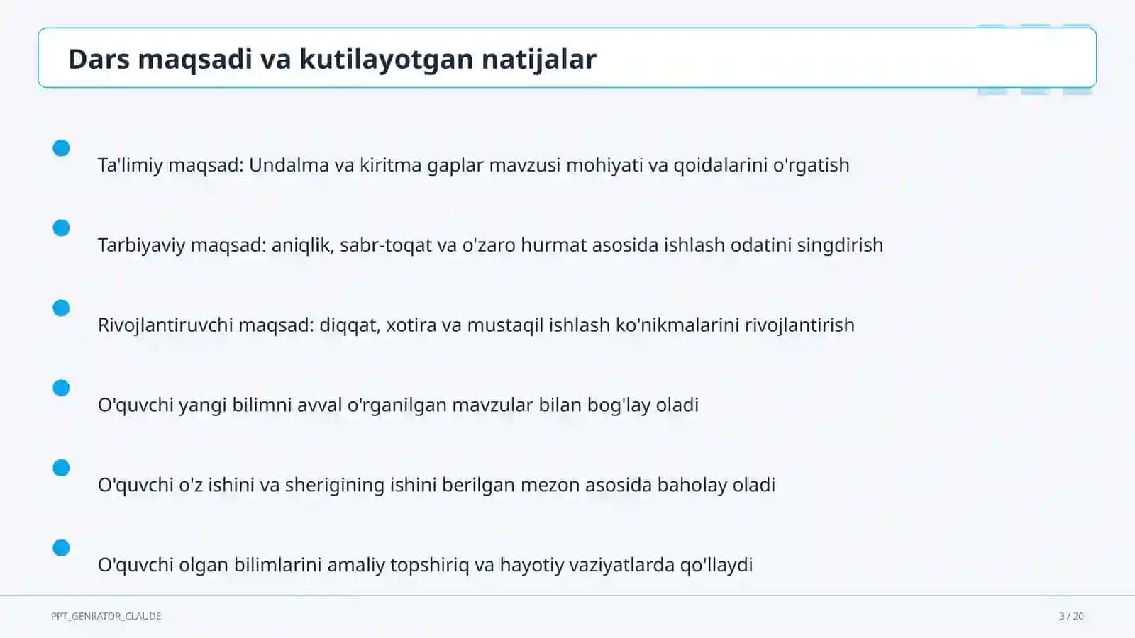 Undalma va kiritma gaplar (8-sinf) 3