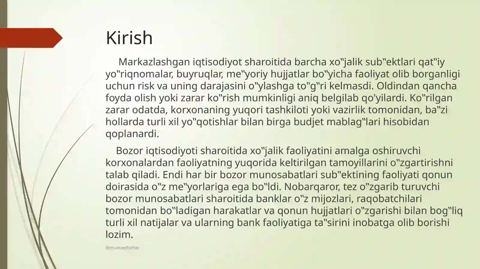 Foizrisklarining iqtisodiy mohiyati va uning o'ziga kelish sabablari 3