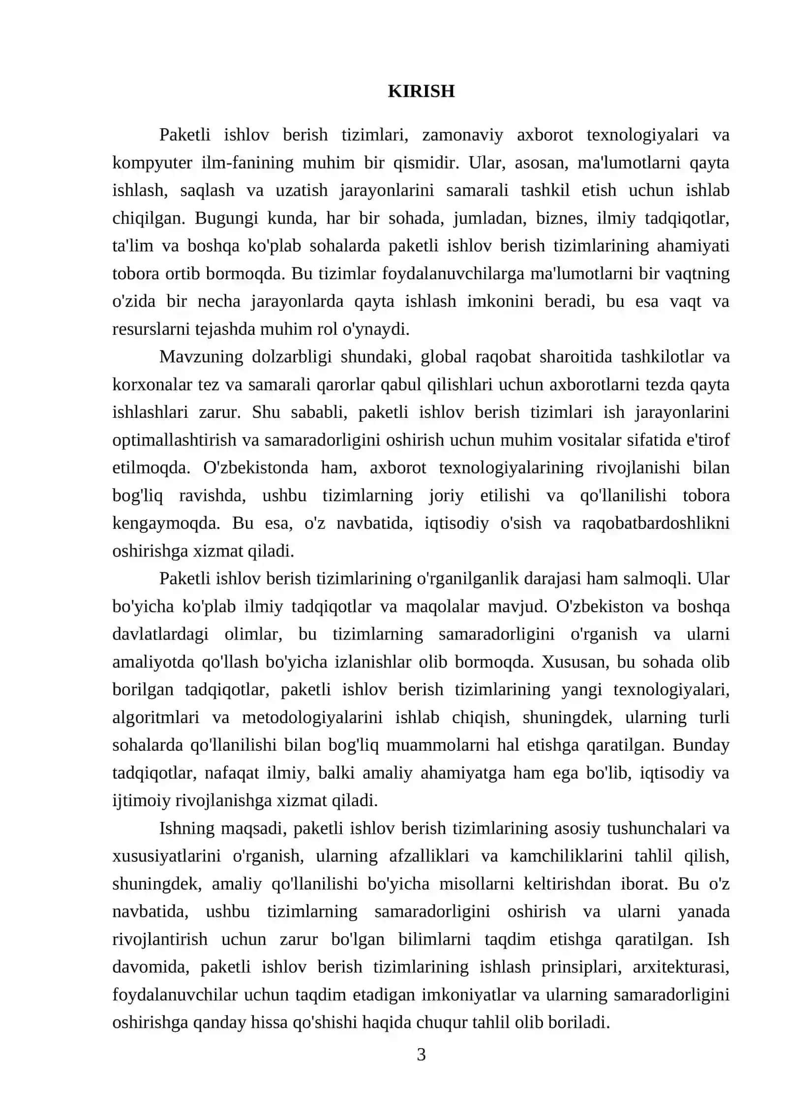 Paketli ishlov berish berish tizimlari va ularning xususiyatlari 3