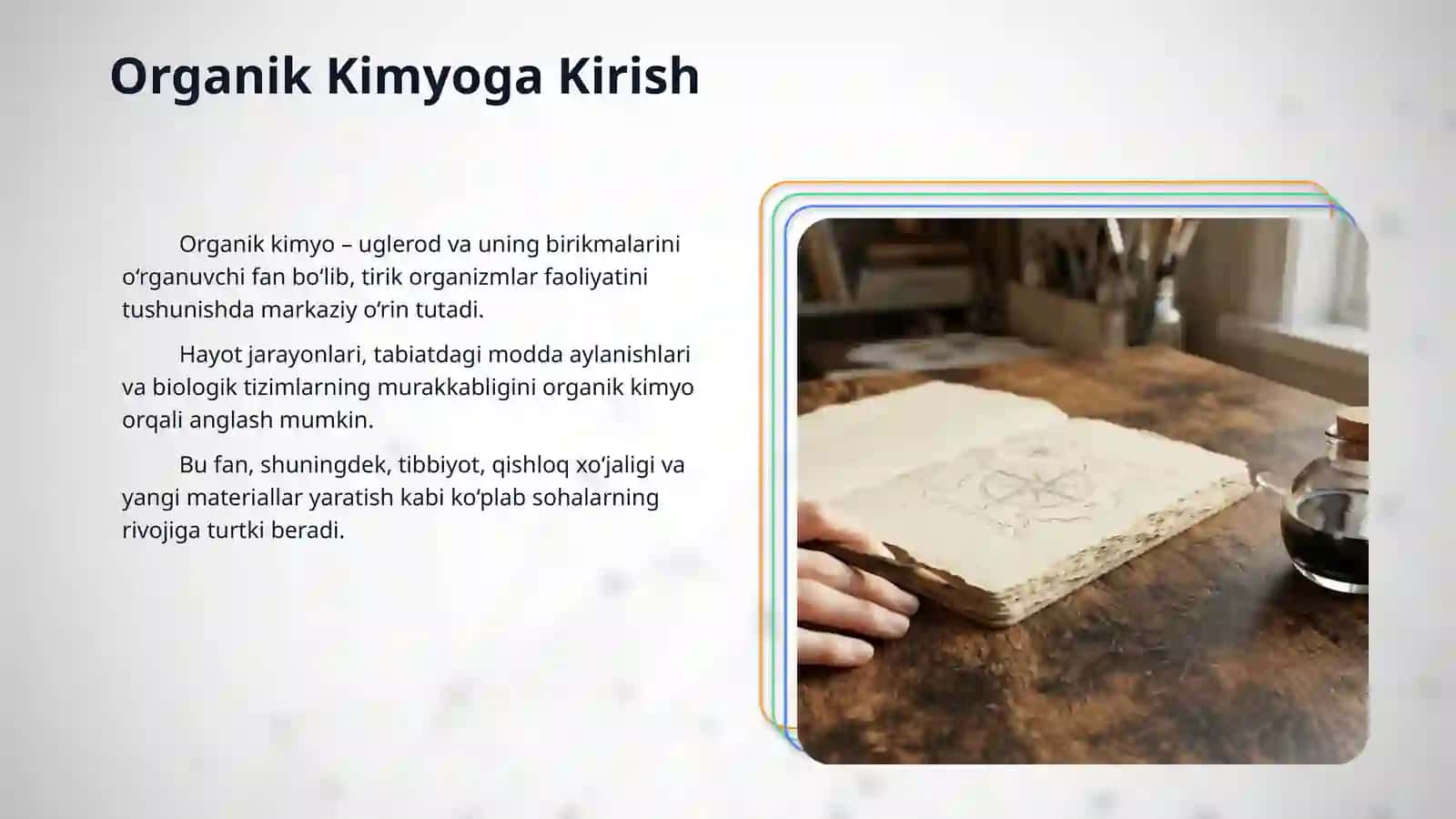 Organik kimyo tarixi. Organik birikmalarning o‘ziga xos xususiyati 3