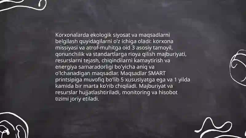 Korxonalarda ekalolgik menejmentini joriy etish 3