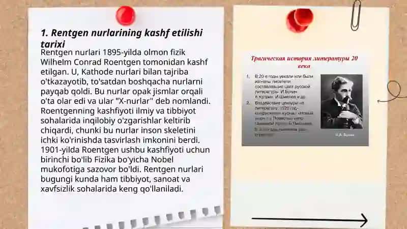 Rentgen nurlarini o'rganish tarixi, suyak va bo'g'imlar rivojlanishini rentgen nurlari yordamida o'rganish. 3