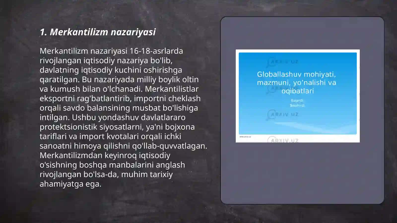 Merkantilizm yonalishi, mazmuni va mohiyati 3