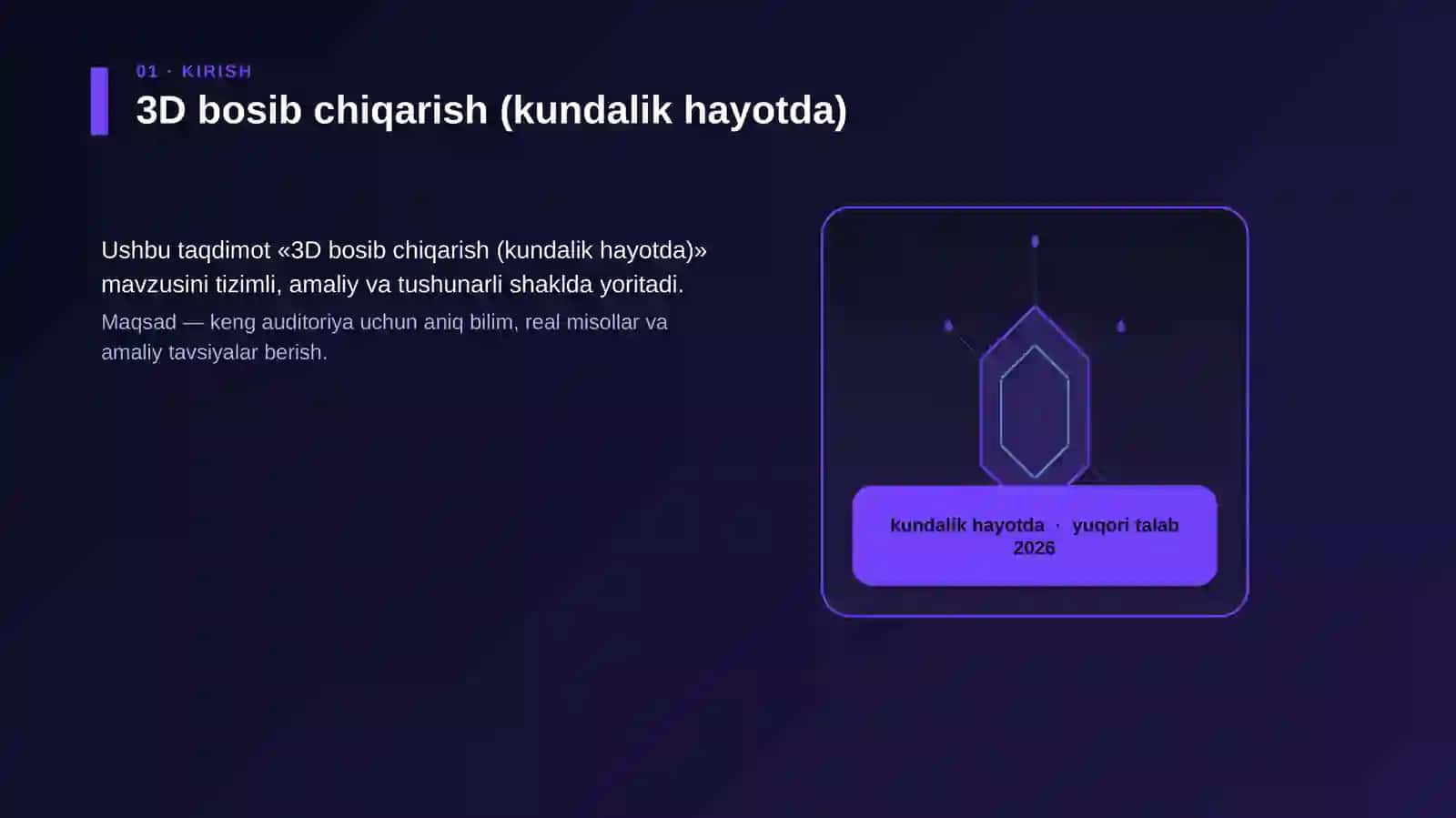 3D bosib chiqarish (kundalik hayotda) 3