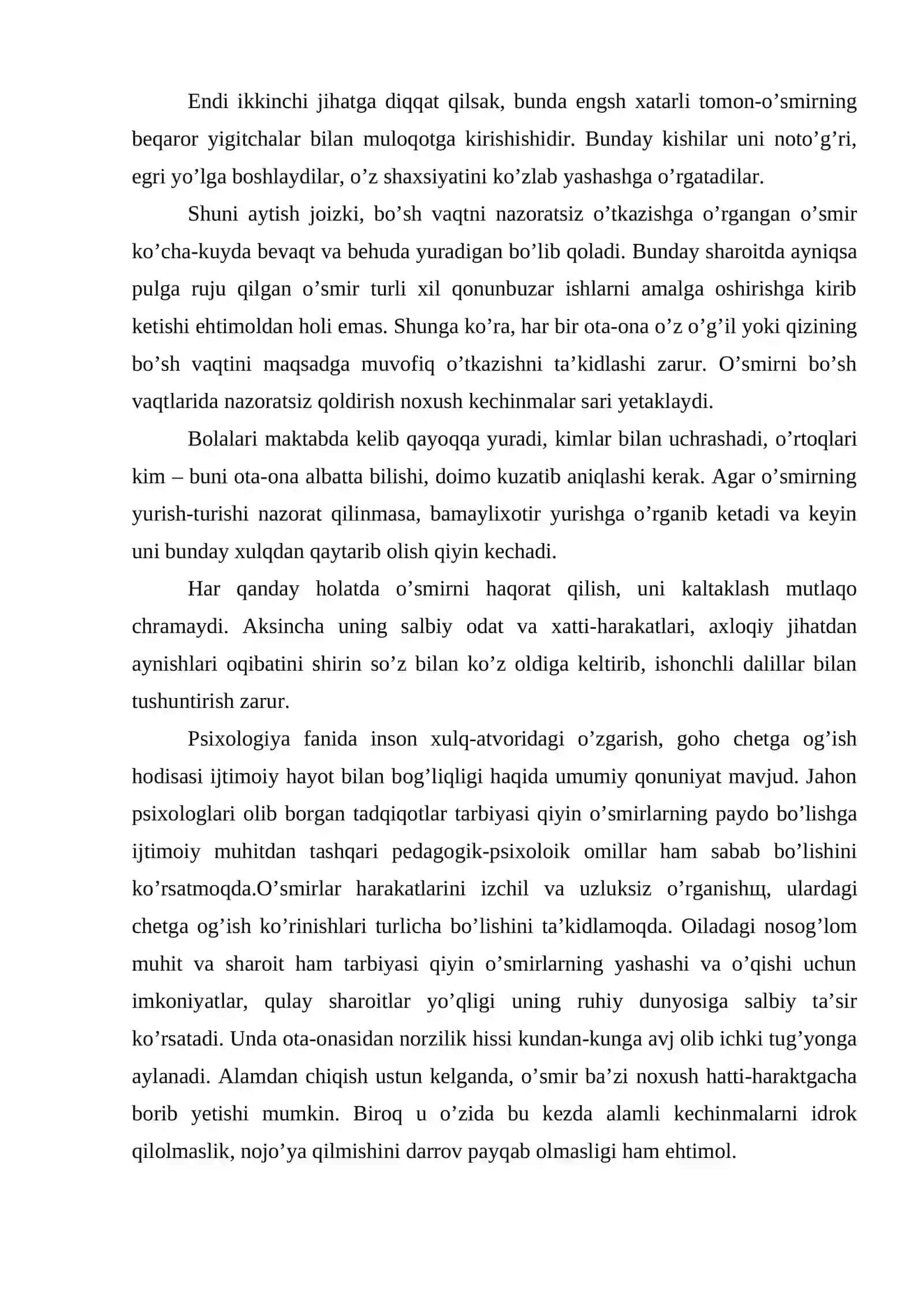 Tarbiyasi qiyin o’smirlar psixologiyasi 3