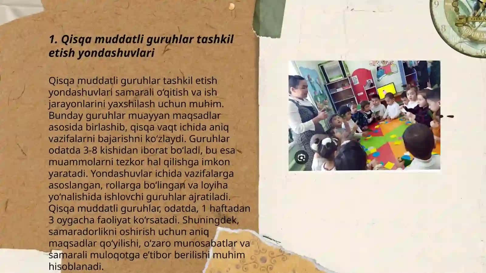 Qisqa muddatli guruhlar faolyati 3