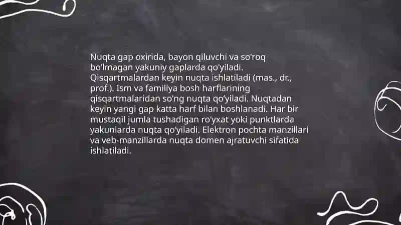 Oʼzbek tilida tinish belgilarining ishlatilishi va qoʼllanishi 3
