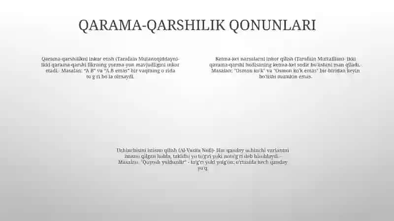 Mantiq Yoki Tugri Taffakur Qonunlari 3