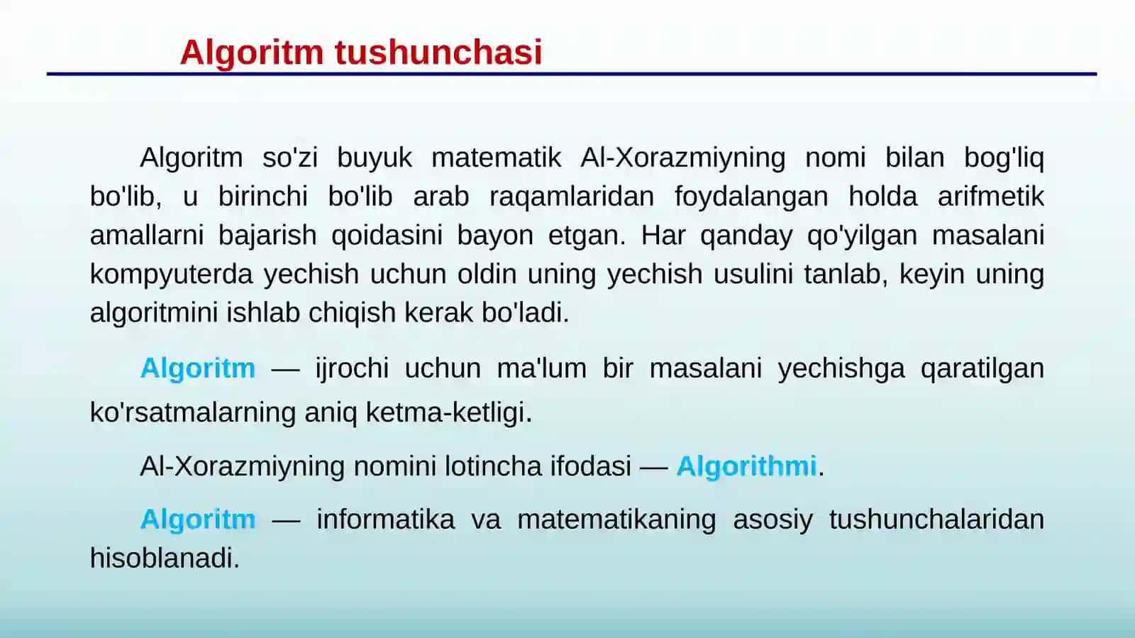 Algoritmlashtirish va dasturlash asoslari 3