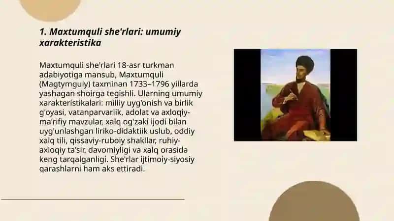 Maxtumquli she'rlari 3