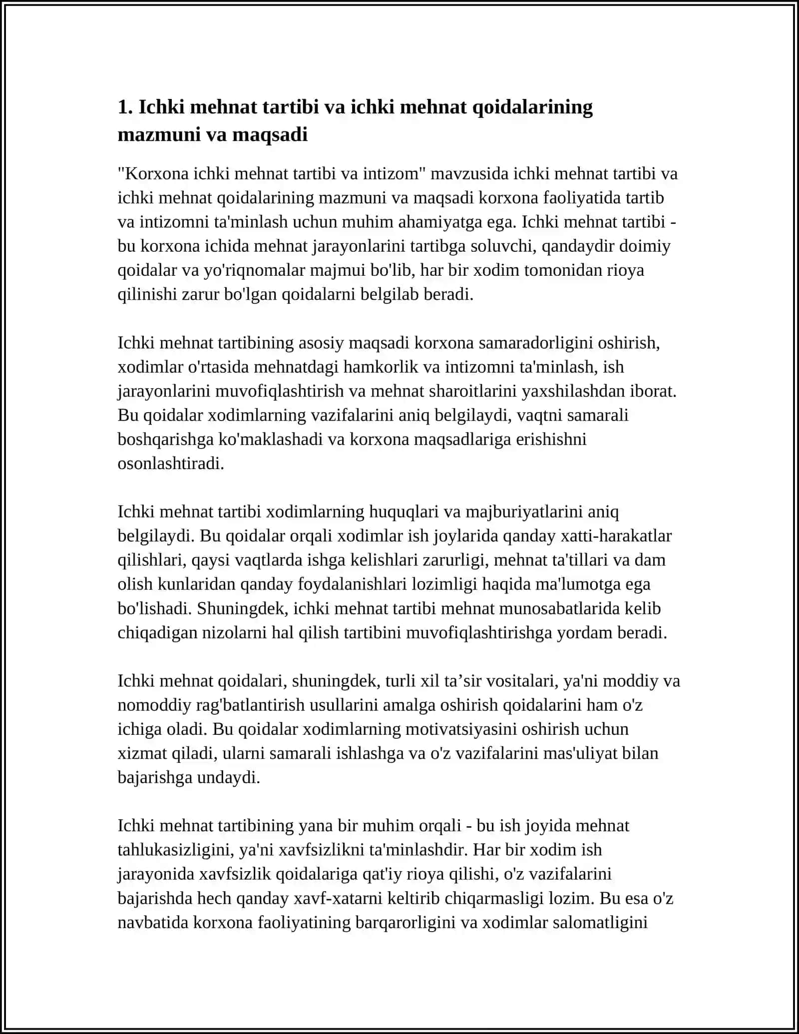 KORXONA ICHKI MEHNAT TARTIBI VA INTIZOM 3