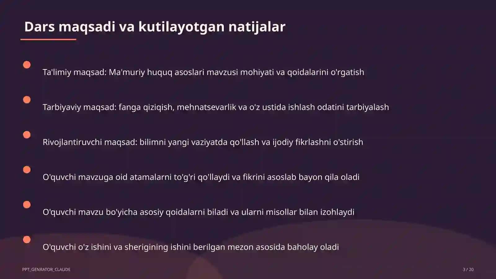 Ma'muriy huquq asoslari (10-sinf) 3