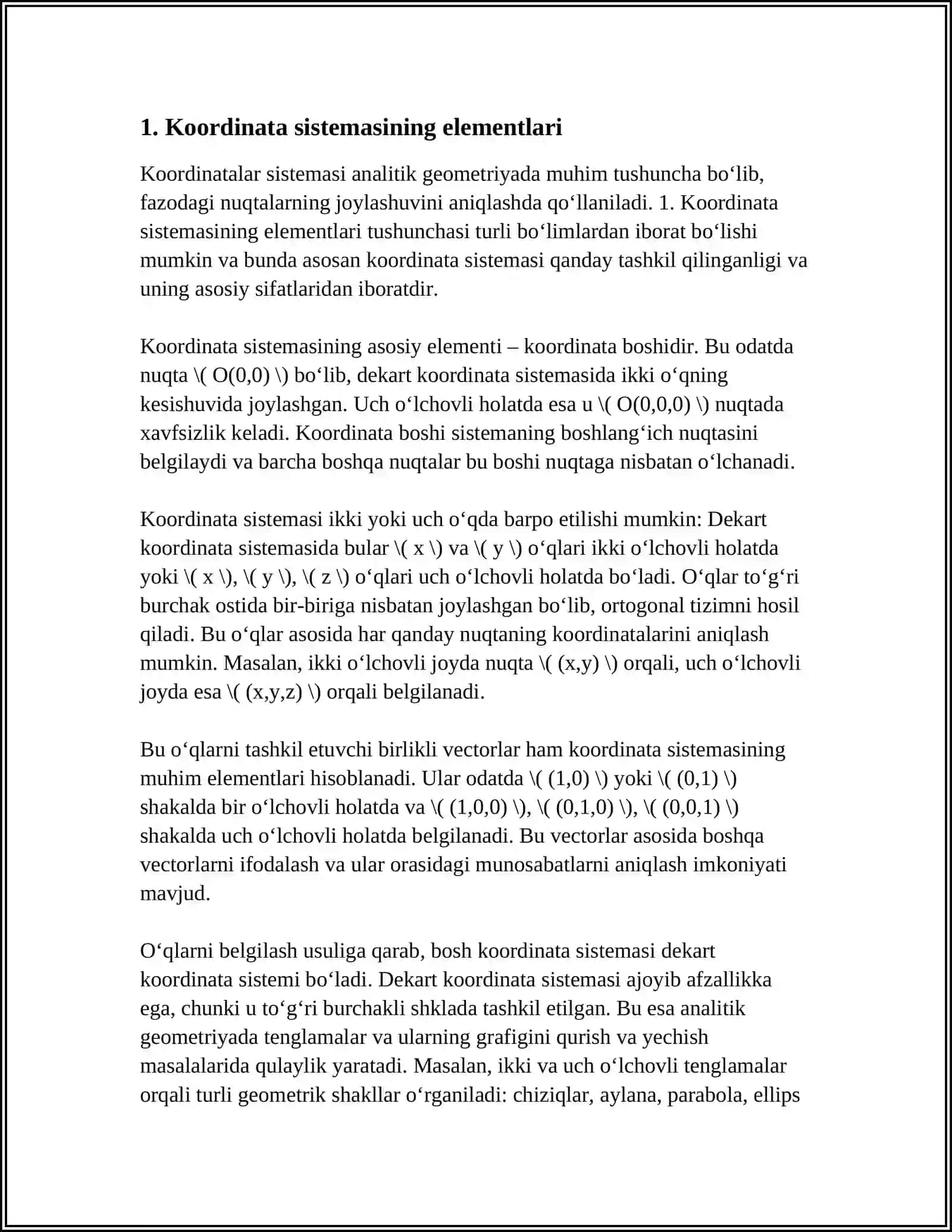 ANALITIK GEOMETRIYA ELEMENTLARI 3