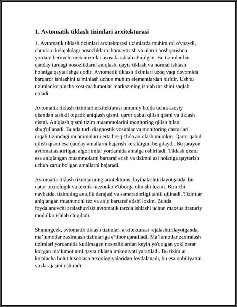 Avtomatik tiklash tizimlari arxitekturasi 3