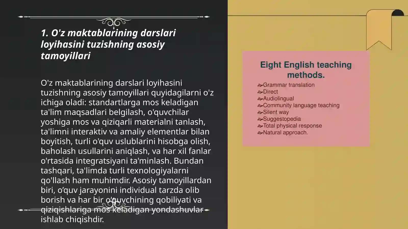 O'z maktablarining darslari loyihasini tuzishning asosiy tamoyillari 3